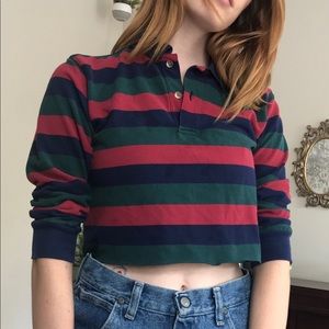 Striped lands end crop top